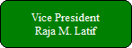 Vice President
Raja M. Latif